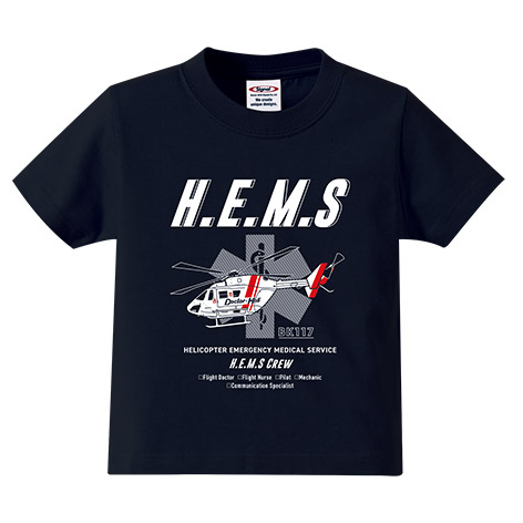 ドクターヘリ HEMS コットンキッズTシャツ BK117