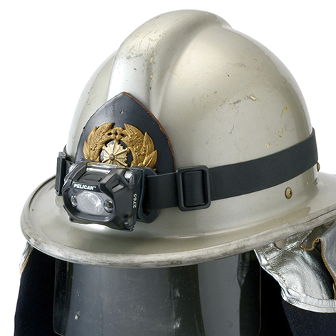 防火帽装着例。消防隊員におすすめ