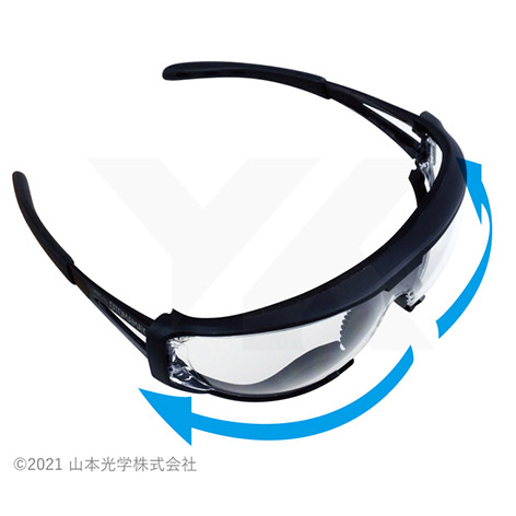 双球面レンズ「ツインレンズ」採用。日本人の顔に合わせて設計した専用レンズ。一眼型の防護性能と、二眼型の光学性能を併せ持ち、隙間のないフィットを実現