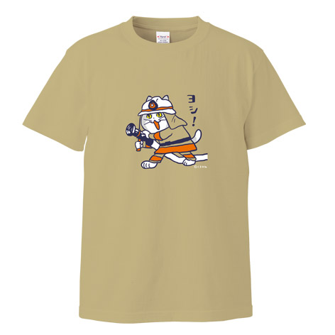 仕事猫 消防隊Tシャツ